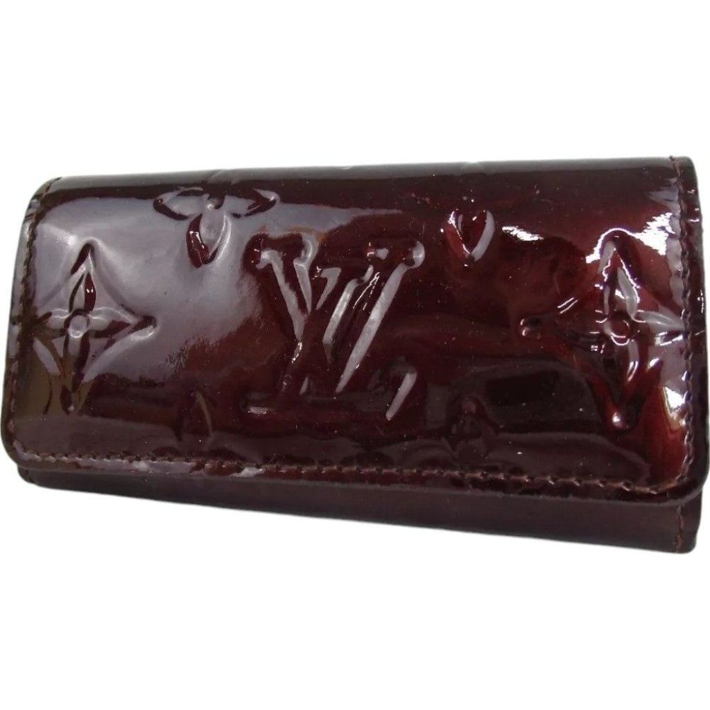 740138ap (C6) Louis Vuitton Key Case Multicles 4 Purple Monogram Vernis
